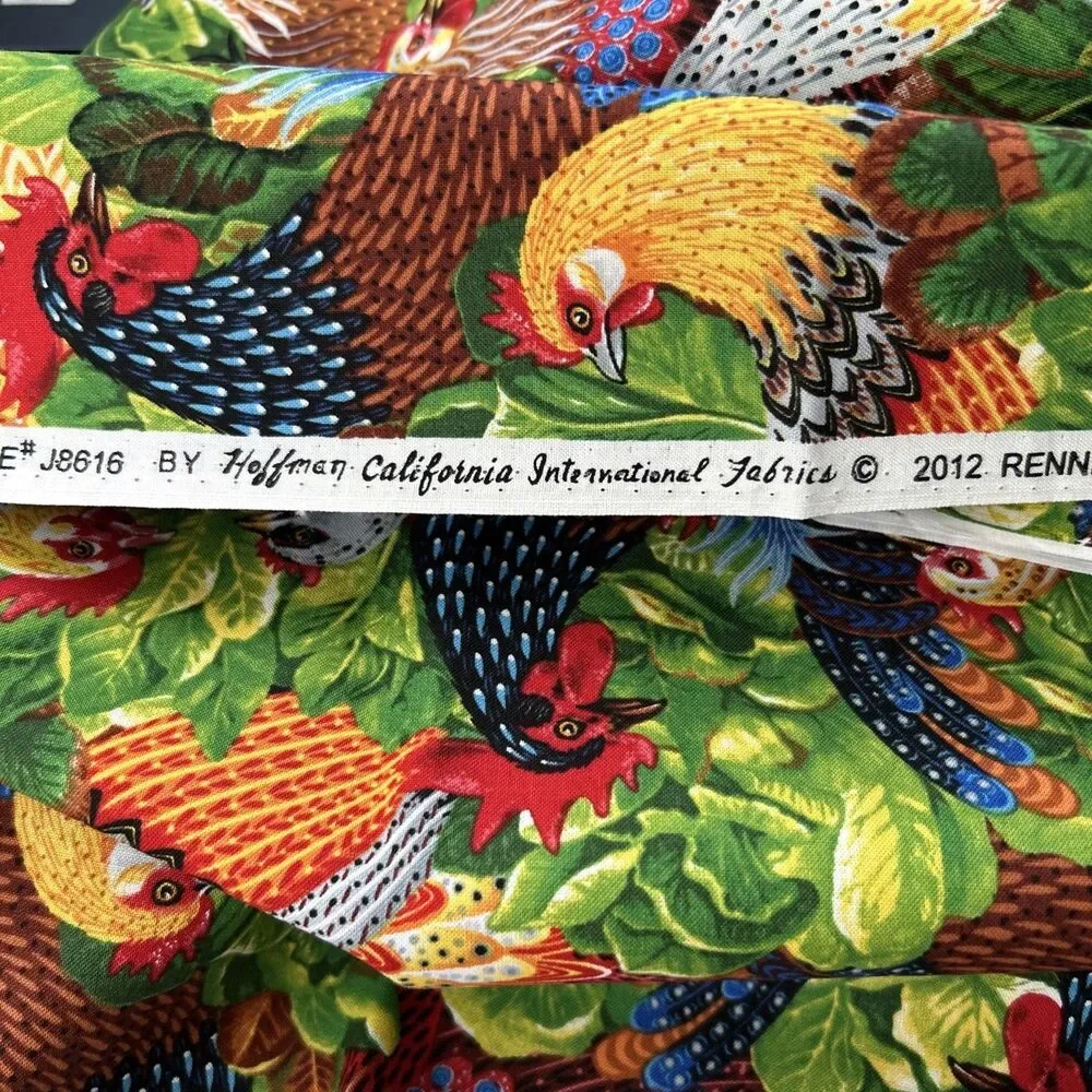 Hoffman Cotton Quilting Fabrics Rennie Rau Marquez Chicken Salad 1 Yd X 44